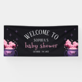 Spooky Halloween Cauldron Baby shower Welkom Spandoek (Horizontaal)
