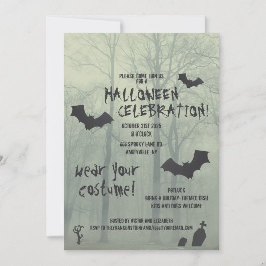 Spooky Halloween Celebration Kaart (Voorkant)