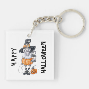 Spooky Halloween Character Custom Text Sleutelhanger
