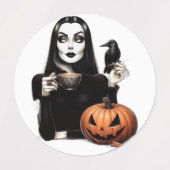 Spooky Halloween Circle Design Labels (Design 2)