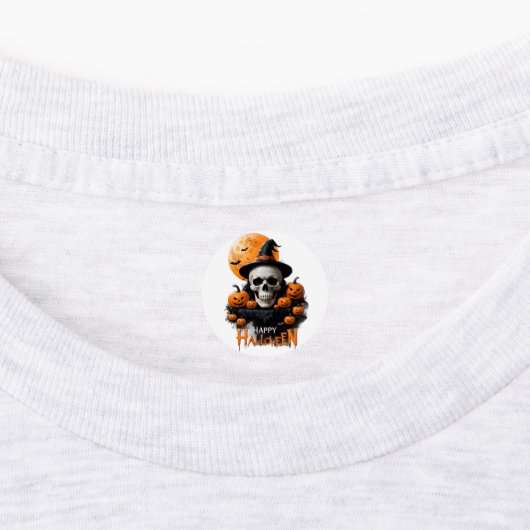Spooky Halloween Circle Design Labels (Aangebracht)
