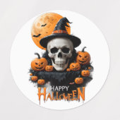 Spooky Halloween Circle Design Labels (Design 1)