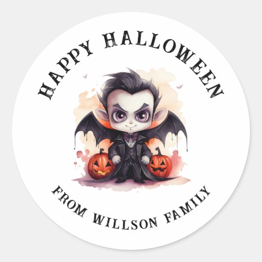 Spooky Halloween Classic Ronde Sticker- Sticker (Voorkant)