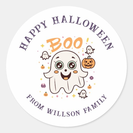 Spooky Halloween Classic Round Sticker (Voorkant)