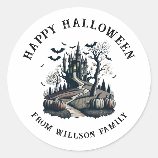 Spooky Halloween Classic Round Sticker (Voorkant)