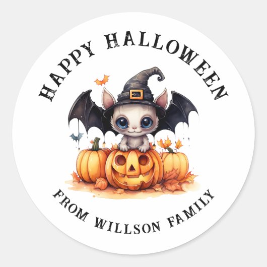 Spooky Halloween Classic Round Sticker (Voorkant)