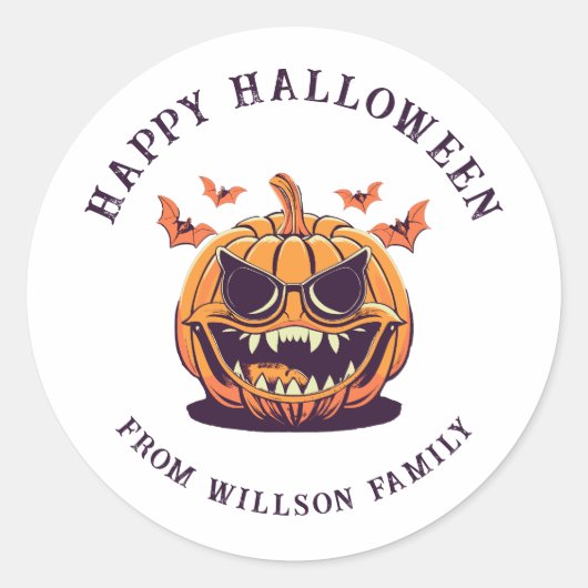 Spooky Halloween Classic Round Sticker (Voorkant)