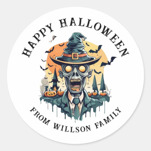 Spooky Halloween Classic Round Sticker (Voorkant)