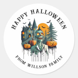 Spooky Halloween Classic Round Sticker
