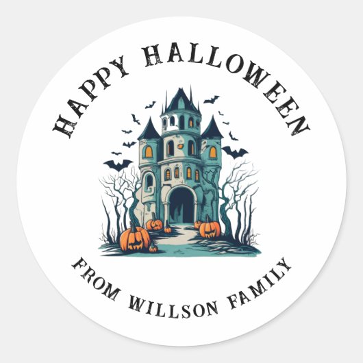 Spooky Halloween Classic Round Sticker (Voorkant)