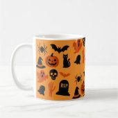 Spooky Halloween Coffee Mug – Black & Orange Koffiemok (Links)