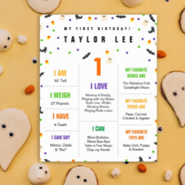 Spooky Halloween Confetti eerste verjaardag poster