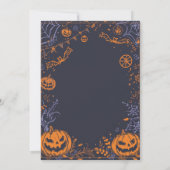 Spooky Halloween Costume Party Fun Pumpkin & Bat Kaart (Achterkant)
