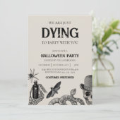 Spooky Halloween Costume Party Invitation Kaart (Staand voorkant)