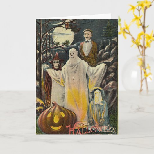  Spooky Halloween Costumes Kaart (Gele Bloem)