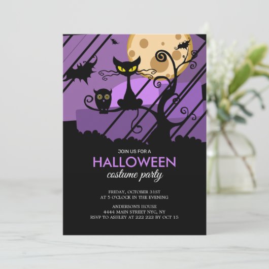 Spooky Halloween Creature Invitation Kaart (Staand voorkant)