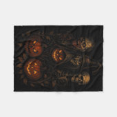 Spooky Halloween Creepy Pumpkin Scary Witch Zombie Fleece Deken (Voorkant (Horizontaal))