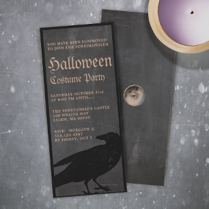 Spooky Halloween Crow Gothic Party Uitnodiging