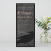 Spooky Halloween Crow Gothic Party Uitnodiging (Staand voorkant)