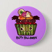 Spooky Halloween Cupcake Ronde Button 7,6 Cm (Voorkant)