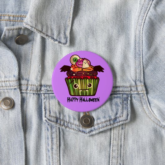 Spooky Halloween Cupcake Ronde Button 7,6 Cm (In situ)