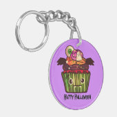 Spooky Halloween Cupcake Sleutelhanger (Voorkant Links)