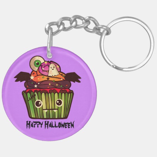 Spooky Halloween Cupcake Sleutelhanger (Achterkant Links)