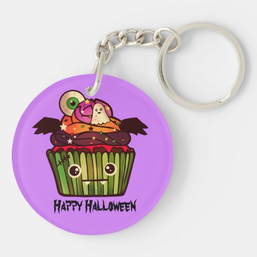 Spooky Halloween Cupcake Sleutelhanger (Achterkant)