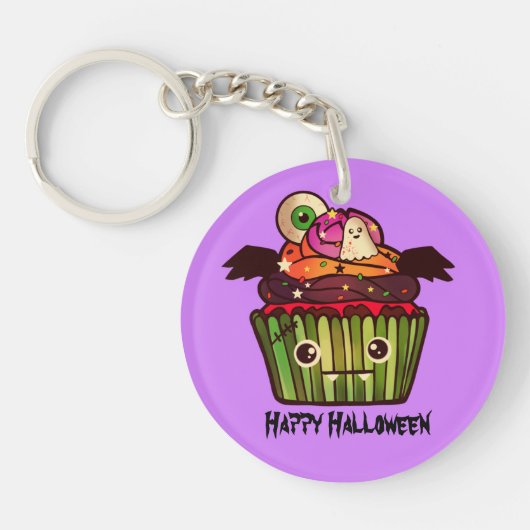 Spooky Halloween Cupcake Sleutelhanger (Voorkant)