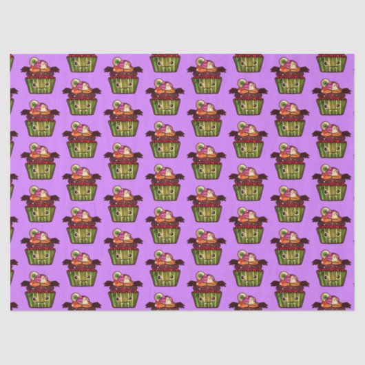 Spooky Halloween Cupcake Tissuepapier (Voorkant)