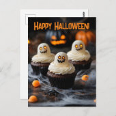 Spooky Halloween cupcakes Ontwerp Briefkaart (Voorkant / Achterkant)