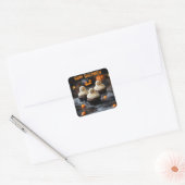 Spooky Halloween cupcakes Ontwerp Vierkante Sticker (Envelop)