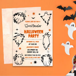 Spooky Halloween Cute Ghost Party Kaart