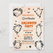 Spooky Halloween Cute Ghost Party Kaart (Voorkant)