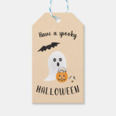 Spooky Halloween Cute Ghost Trick of Treo Cadeaulabel (Voorkant)