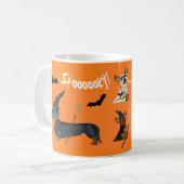Spooky Halloween Dachshund Witch & Mummy Koffiemok (Voorkant links)