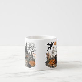Spooky Halloween  Design – Ghost, Pumpkin Espresso Kop