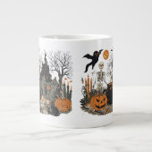 Spooky Halloween  Design – Ghost, Pumpkin Grote Koffiekop (Voorkant)