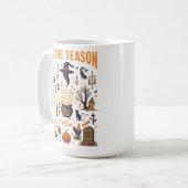 Spooky Halloween  Design – Ghost, Pumpkin Koffiemok (Voorkant links)