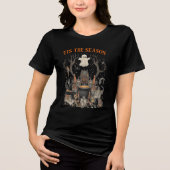 Spooky Halloween  Design – Ghost, Pumpkin Tri-Blend Shirt (Voorkant)