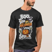 Spooky Halloween design with pumpkins bats spider  T-shirt (Voorkant)