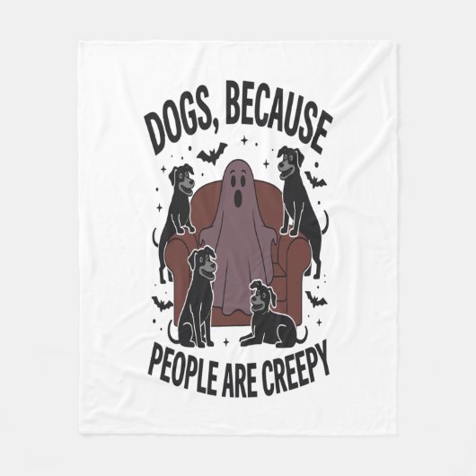 Spooky Halloween Dog Spooky Ghost 2 Fleece Deken (Voorkant)
