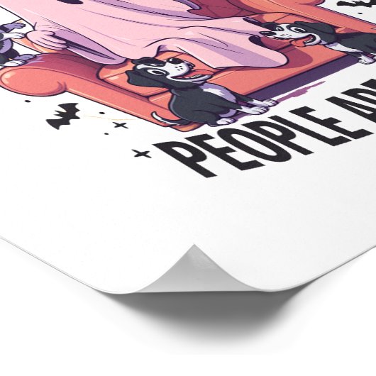 Spooky Halloween Dog Spooky Ghost (2) Poster (Hoek)