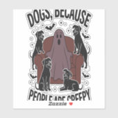 Spooky Halloween Dog Spooky Ghost 2 Sticker (Vel)