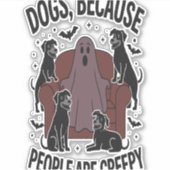 Spooky Halloween Dog Spooky Ghost 2 Sticker (Voorkant)