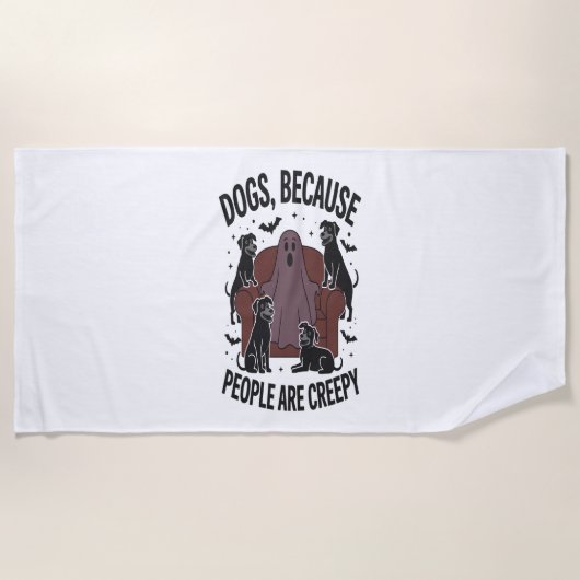 Spooky Halloween Dog Spooky Ghost 2 Strandlaken (Voorkant)