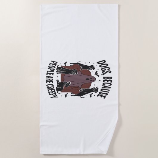 Spooky Halloween Dog Spooky Ghost 2 Strandlaken (Voorkant)