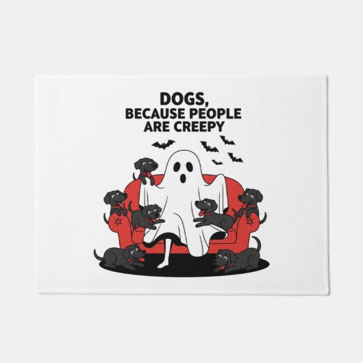 Spooky Halloween Dog Spooky Ghost Deurmat (Voorkant)