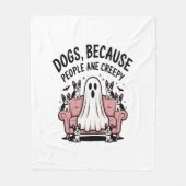 Spooky Halloween Dog Spooky Ghost Fleece Deken (Voorkant)
