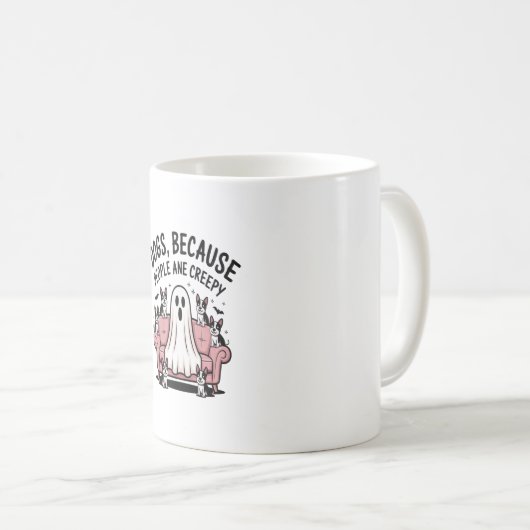 Spooky Halloween Dog Spooky Ghost Koffiemok (Voorkant rechts)